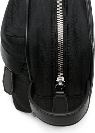 Emporio Armani Logo-Pattern Jacquard Clutch - Black