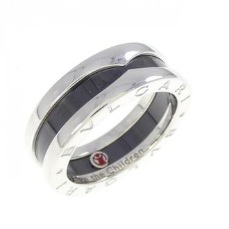 Bulgari Ceramic Silver 925 Band Ring (Pre-Owned)