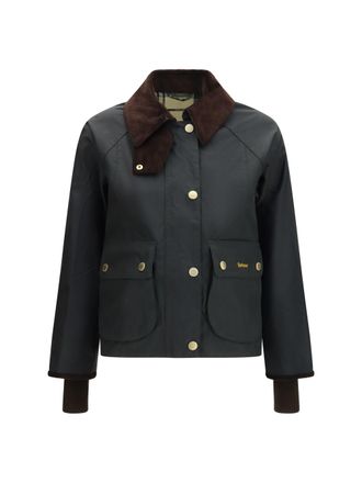 Barbour Womens Waxed Jacket Beadnell Sage-Ancient Cotton Puffer Sage/ancient