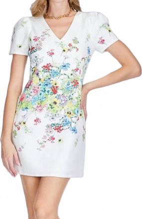 Jade Yoga Bursting Garden Fitted Dress In White