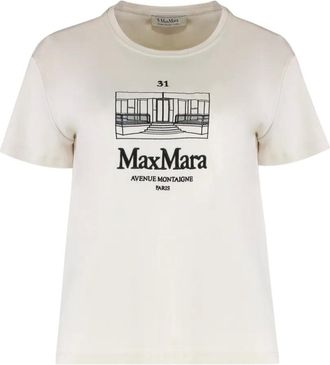 Max Mara T-shirt met ronde hals - Beige