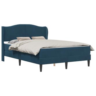 vidaXL Estructura De Cama Con Cabecera Azul 140 X 190 Cm Terciopelo Vidaxl