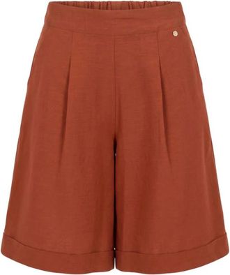 Trussardi Wide-leg Bermuda Shorts - Dames - Korte broeken - Bruin - Maat: S Viscose