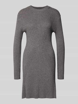 Tom Tailor Denim Figurbetontes Strickkleid aus Viskose-Mix in Mittelgrau Melange, Größe XL
