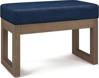 Simpli Home Milltown 27In Contemporary Rectangle Footstool Ottoman Bench
