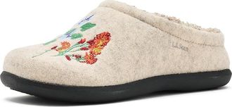 L.L.Bean Daybreak Scuff Motif 2 Womens Slippers Paperwhite/Jess Franks Flowers : 10 B - Medium, Wool