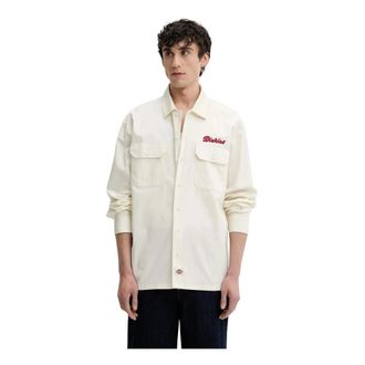 Dickies Overhemden, Heren, Wit, S, Katoen, Lewistown Werkshirt met Lange Mouwen