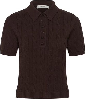 Gestuz Gzthilla Polo Pullover - Dames - Polos - Bruin - S - Polyester - Tops