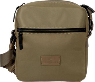 Paul & Shark Mannen Schoudertas met Voorlogo in Beige - Heren - Schoudertassen - Beige - ONE Size - Leer - Tassen
