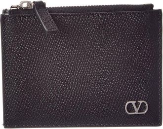 Valentino Vlogo Signature Leather Card Case