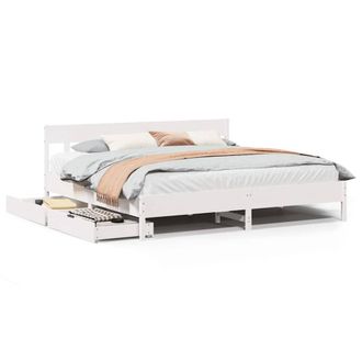 Berkfield Home Bed Frame without Mattress White 200x200 cm Solid Wood Pine