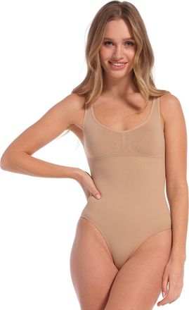 Magic Bodyfashion Shaping-Body MAGIC BODYFASHION Slim Body, Damen, Gr. 4XL, N-Gr, braun (cappuccino), Obermaterial: 92% Polyamid, 8% Elasthan, k&ouml;rpernah, tiefer Rundhal
