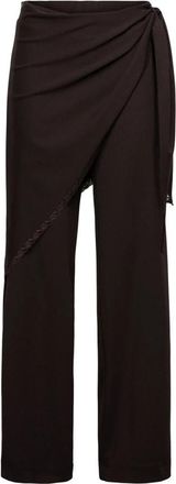 &Co Woman Wijde Crepe Broek - Dames - Wijde Broeken - Bruin - L - Polyester - Broeken