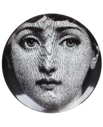Fornasetti face print plate - unisex - One Size - Black