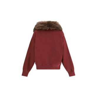 Prada Womens Bordeaux Cotton Sweatshirt Clothing