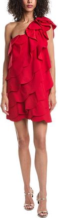 Valentino One-Shoulder Wool-Blend Mini Dress