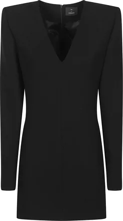 Wardrobe.NYC Black Rhw Vneck Mini Dress