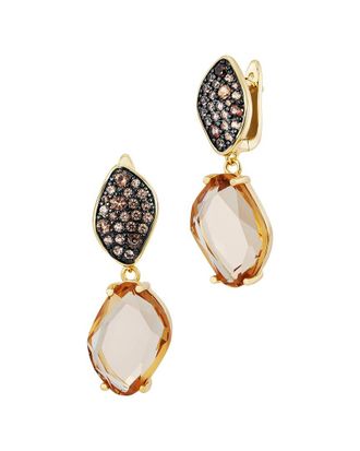 Savvy Cie Jewels 14K Plated Cz Drop Earrings