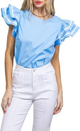 Flying Tomato Solid Woven Top in Blue at Nordstrom Rack, Size Medium