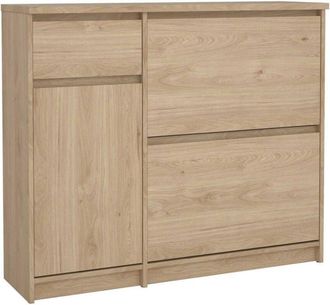 Dmora Dmora - Scarpiera Maxime, Mobile portascarpe, Armadio da ingresso multiuso, Mobiletto per calzature, 109x32 h93 cm, Rovere