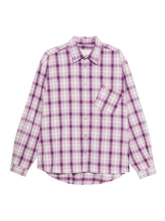 ERL checkered shirt - men - Cotton - M - Purple