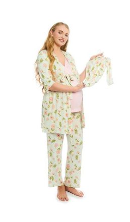 Everly Grey Analise During & After 5-Piece Maternity/Nursing Sleep Set for Mom & Baby in Carnation at Nordstrom, Size X-Small