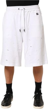 Dolce & Gabbana Bermuda Shorts - Heren - Korte Broeken - Wit - L - Katoen - Korte Broeken