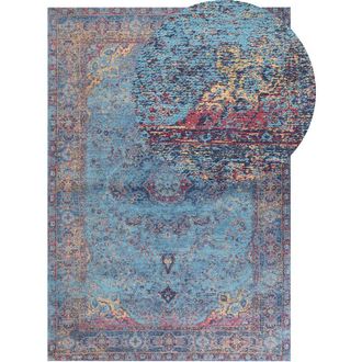 Beliani Rug KANSU Blue 160 x 230 cm Cotton