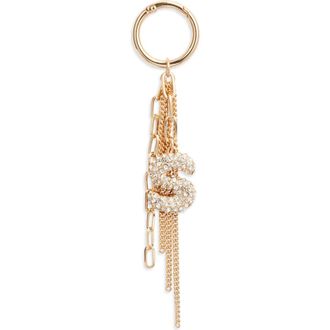 Chelsea28 Pav&eacute; Crystal Inital Bag Charm in S- Clear- Gold at Nordstrom