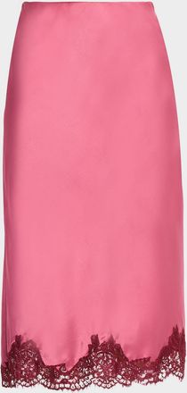 LoveShackFancy Malina Silk Midi Skirt