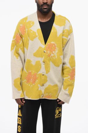The Elder Statesman Cardigan FLOATING FLORALS in Puro Cashmere The Elder Statesman