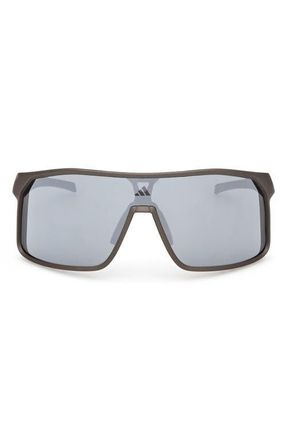 adidas Mirrored Shield Sunglasses in Dark Green /Smoke Mirror at Nordstrom