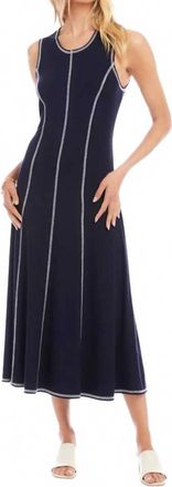 Karen Kane Sleeveless Stitch Detail Midi Dress In Navy