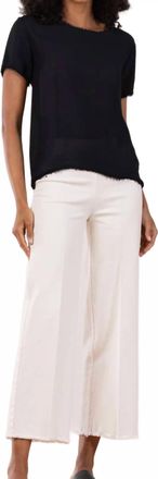 Avenue Montaigne Alex Ankle Wide Leg Pants In White Denim