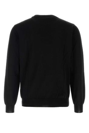 Valentino Garavani Mens Black Wool Sweater Nero Virgin Maglie