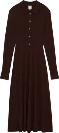 Ines De La Fressange Amy Jurk - Dames - Kleedjes - Bruin - L - Wol - Kleedjes