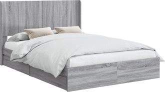 vidaXL Struttura Del Letto Con Stoccaggio E Testata Sonoma Grigio Vidaxl