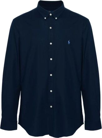 Polo Ralph Lauren Overhemden, Heren, Blauw, S, Katoen, Blauw overhemd