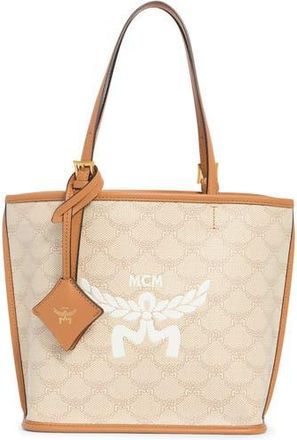 MCM Lauretos Coated Canvas Shopper Bag in Oatmeal at Nordstrom Rack