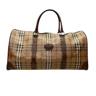 Burberry Pre-owned Weekend Bags, unisex, Beige, Size: ONE SIZE Pre-owned Nova Check PVC Boston Bag