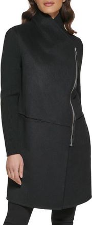 Kenneth Cole Double Face Wool Blend Coat in Black at Nordstrom, Size X-Small