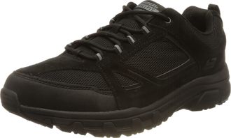 Skechers Mens Oak Canyon Duelist Sneaker, Black Leather/Pu/Mesh/Trim, 9 UK