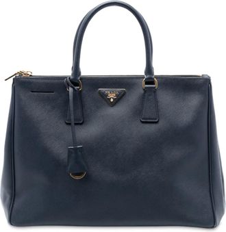 Prada 2013-2025 Large Saffiano Lux Galleria Double Zip Tote satchel - women - Leather - One Size - Blue