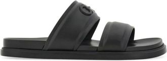 Ferragamo Platte 2 Fasce Sandalen - Heren - Sandalen - Zwart - 40 EU - Schoenen