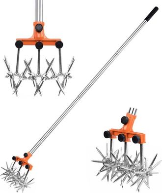 OEM Motocultor Rotativo De Jard&iacute;n, Mango Ajustable De Acero Inoxidable, Motocultor Manual, Para Mezclar O Resembrar Tierra, Longitud Total 145 Cm (57 Pulg