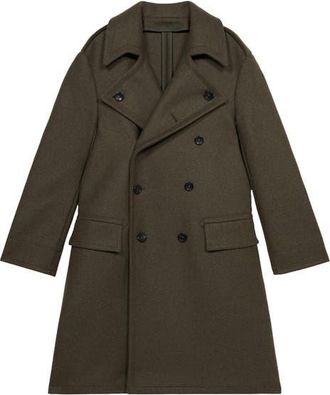 Fortela Winston Double-Breasted Wool Coat in Green at Nordstrom, Size 54 Eu
