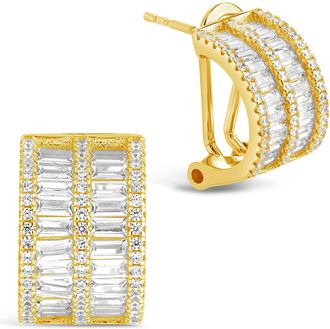Sterling Forever Serena CZ Hoop Earrings
