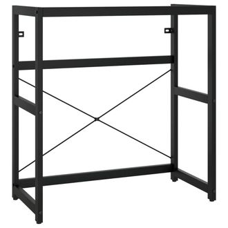 Berkfield Home Elegant Bathroom Washbasin Frame with Built-in Basin Black Iron