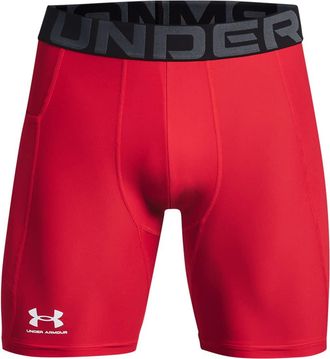 Under Armour Mens Armour HeatGear Compression Shorts, Red (600)/White, 3X-Large