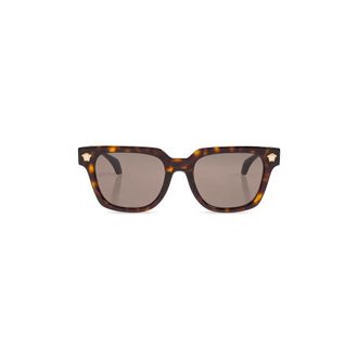 Versace Sunglasses, male, Brown, Size: 52 MM Rectangular Sunglasses